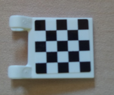 2335pb077 - Flag 2 x 2 Square with Checkered Pattern on One Side, Black Corners (Sticker)