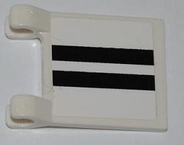 2335pb082 - Flag 2 x 2 Square with 2 Black Lines on White Background Pattern (Sticker) - Set 8198