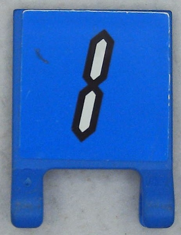 2335pb113 - Flag 2 x 2 Square with White Number 1 with Black Outline on Blue Background Pattern (Sticker) - Set 3569