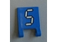 2335pb117 - Flag 2 x 2 Square with White Number 5 with Black Outline on Blue Background Pattern (Sticker) - Set 3569