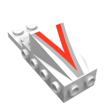 2336p36 - Cockpit Space Nose with Red and Silver V Pattern