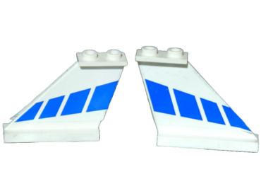 2340pb021 - Tail 4 x 1 x 3 with Blue Stripes Pattern on Both Sides (Stickers) - Set 8824