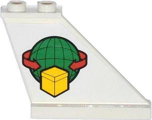 2340pb047R - Tail 4 x 1 x 3 with Box and Arrows and Globe Pattern on Right Side (Sticker) - Set 60021