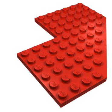 2401 - Wedge, Plate 10 x 10 with 4 x 4 Cutout and Cut Corner