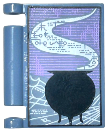 24093pb030 - Minifigure, Utensil Book Cover with Black Smoking Cauldron Pattern