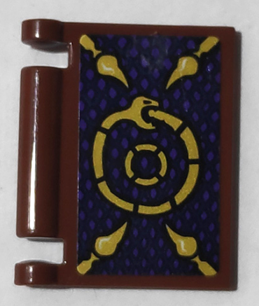 24093pb038 - Minifigure, Utensil Book Cover with Gold Coiled Snake and Stingers on Dark Blue and Dark Purple Background Pattern (Sticker) - Set 71735