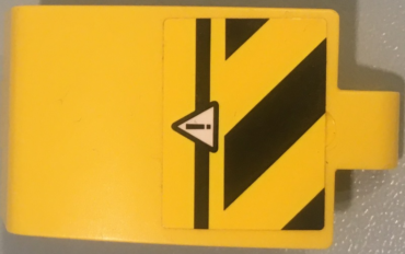 24116pb033R - Technic, Panel Curved 3 x 5 x 3 with Exclamation Mark in Danger Triangle and Black and Yellow Danger Stripes Pattern Model Right Side (Sticker) - Set 42049