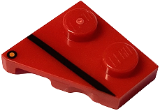 24307pb03 - Wedge, Plate 2 x 2 Right with Black Stripe and Orange Dot (Direction Indicator) Pattern