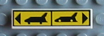2431pb0019 - Tile 1 x 4 with Gear Up/Down Pattern (Sticker) - Set 8480
