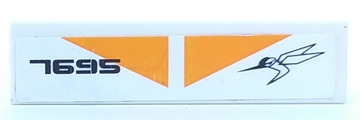 2431pb0059 - Tile 1 x 4 with Orange Triangles and '7695' Pattern (Sticker) - Set 7695