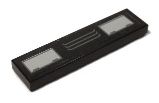 2431pb0150 - Tile 1 x 4 with Gray Grille and Rectangles Pattern (Sticker) - Set 5973