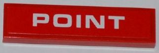 2431pb0213 - Tile 1 x 4 with White 'POINT' on Red Background Pattern (Sticker) - Set 8126