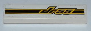 2431pb0214 - Tile 1 x 4 with 'Jr55' and Black and Yellow Stripes Pattern (Sticker) - Set 8126