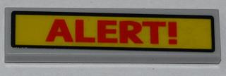 2431pb0281 - Tile 1 x 4 with Red 'ALERT!' on Yellow Background Pattern (Sticker) - Set 6860