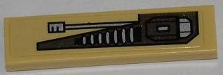 2431pb0299L - Tile 1 x 4 with Gun Turret Bottom Half Pattern Model Left Side (Sticker) - Set 76001