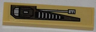 2431pb0299R - Tile 1 x 4 with Gun Turret Bottom Half Pattern Model Right Side (Sticker) - Set 76001