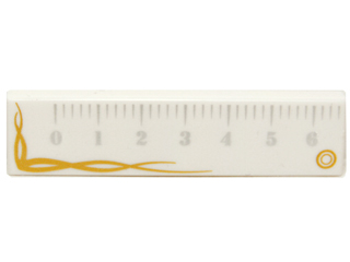 2431pb0370 - Tile 1 x 4 with Ruler with Gold Trim Pattern