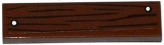2431pb0387 - Tile 1 x 4 with Wood Grain and 2 White Nails Pattern (Sticker) - Set 60068