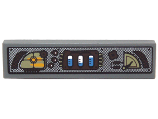 2431pb0403 - Tile 1 x 4 with Gauges, Display and Buttons Pattern (Sticker) - Set 70010