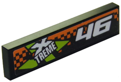2431pb0452R - Tile 1 x 4 with '46' and Xtreme Logo Pattern Model Right Side (Sticker) - Set 60146