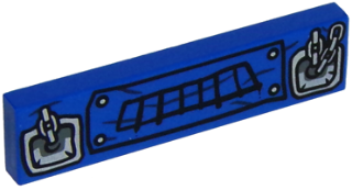 2431pb0470 - Tile 1 x 4 with Black Grille and Silver Attached Chains Pattern