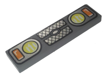 2431pb0515 - Tile 1 x 4 with Yellow and Orange Headlights and Grille Pattern