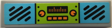 2431pb0561 - Tile 1 x 4 with Medium Azure Speakers and Orange Controls Pattern (Sticker) - Set 75902