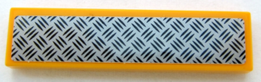 2431pb0570 - Tile 1 x 4 with Silver Tread Plate Pattern (Sticker) - Set 60159