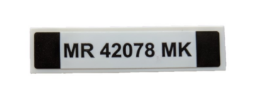 2431pb0578 - Tile 1 x 4 with Black 'MR 42078 MK' Pattern (Sticker) - Set 42078