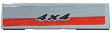 2431pb0729 - Tile 1 x 4 with Black '4x4' and Red Stripe Pattern (Sticker) - Set 60240