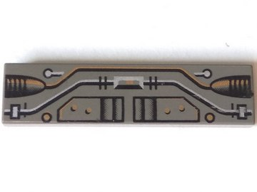 2431px2 - Tile 1 x 4 with Black, Silver, Copper Circuitry Pattern
