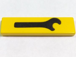 2431px7 - Tile 1 x 4 with Black Spanner Wrench Pattern