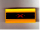 2440pb001 - Vehicle, Spoiler / Plow Blade 6 x 3 with Hinge with Red and Yellow Extreme Team Logo Pattern (Sticker) - Sets 2963 / 6568 / 6589
