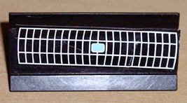 2440pb013 - Vehicle, Spoiler / Plow Blade 6 x 3 with Hinge with White Grid and Small Blue Rectangle Pattern (Sticker) - Set 1775