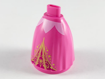 24452pb05 - Mini Doll Skirt Long Full with Magenta Triangle and Gold Filigree Pattern (Aurora)