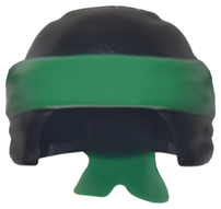 24496pb07 - Minifigure, Headgear Ninjago Wrap Type 3 with Molded Green Bandana and Knot Pattern