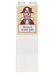 2454pb042 - Brick 1 x 2 x 5 with Pirate and 'Reward 10.000 gold' Pattern (Sticker) - Set 6242