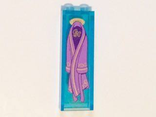 2454pb258 - Brick 1 x 2 x 5 with Medium Lavender Dressing Gown with Gold 'GH' Pattern (Sticker) - Set 41101