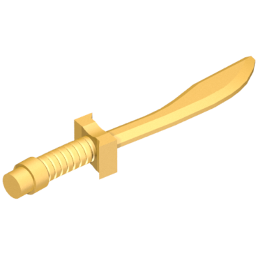 25111 - Minifigure, Weapon Sword, Saber/Dao Curved Blade and Hilt with Bar End
