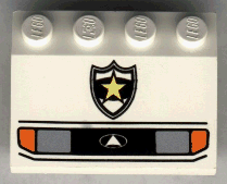 2513px2 - Vehicle, Mudguard 3 x 4 Slope with Headlights and Police Yellow Star Badge Pattern