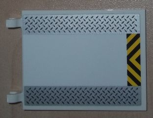 2525pb006 - Flag 6 x 4 with Silver Tread Plates and Black and Yellow Danger Stripes Pattern (Sticker) - Set 8638