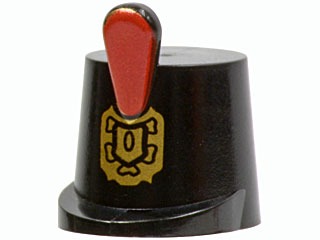 2545pb01 - Minifigure, Headgear Hat, Imperial Guard Shako with Red Plume and Gold Emblem Pattern