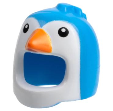 25971pb01 - Minifigure, Headgear Head Cover, Costume Bird with Penguin White Face and Orange Beak Pattern
