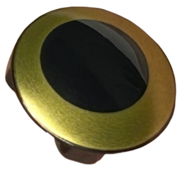 2654pb014 - Plate, Round 2 x 2 with Rounded Bottom with Gold Circle Pattern