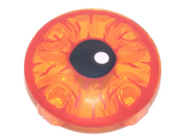 2654pb019 - Plate, Round 2 x 2 with Rounded Bottom with Red Rimmed Bloodshot Eye, Black Pupil with White Glint Pattern