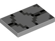 26603pb088 - Tile 2 x 3 with Pixelated Black and Dark Bluish Gray Pattern