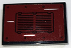 26603pb259 - Tile 2 x 3 with Black Vent and 3 White Scratches on Dark Red Background Pattern (Sticker) - Set 70424