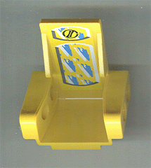 2717pb04 - Technic Seat 3 x 2 Base with Blue and White Cushions Pattern (Sticker) - Set 8207