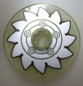 2723pb035 - Technic, Disk 3 x 3 with Silver Circular Saw Blade Pattern (Sticker) - Set 8648