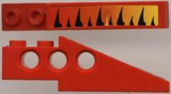 2744pb001 - Technic Slope 6 x 1 x 1 2/3 with Tiger Stripes and Yellow-up-to-Red Fade Pattern Right (Sticker) - Set 8229
